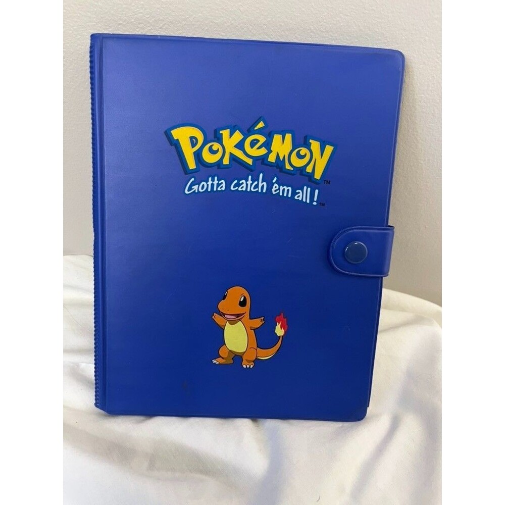 Pokémon Charmander Binder Folder Blue Snap Case Gotta Catch ’Em All Vintage 90s